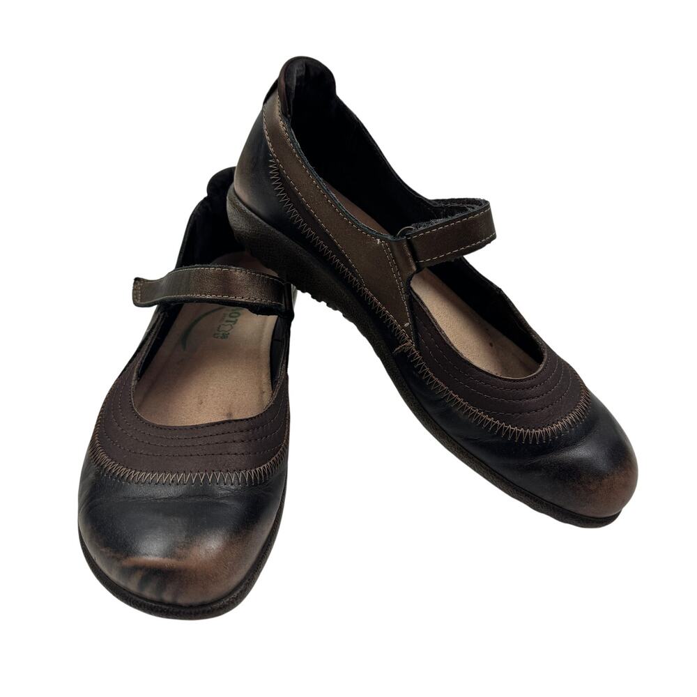 Naot Kirei Distressed Leather Mary Jane Slip-On Comfort Flats Women's Size 7